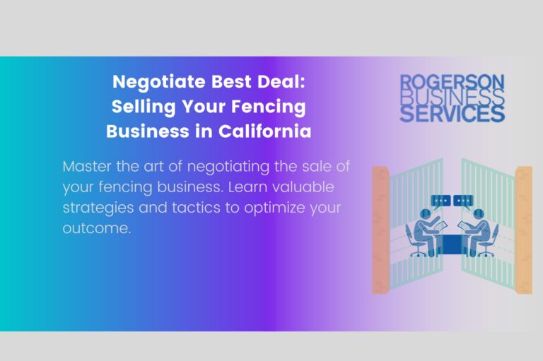 negotiating sale fencing business