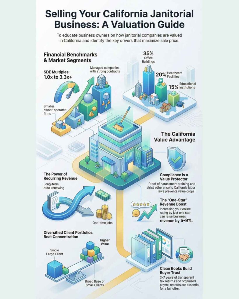infographics: how to value a janitorial service business in California