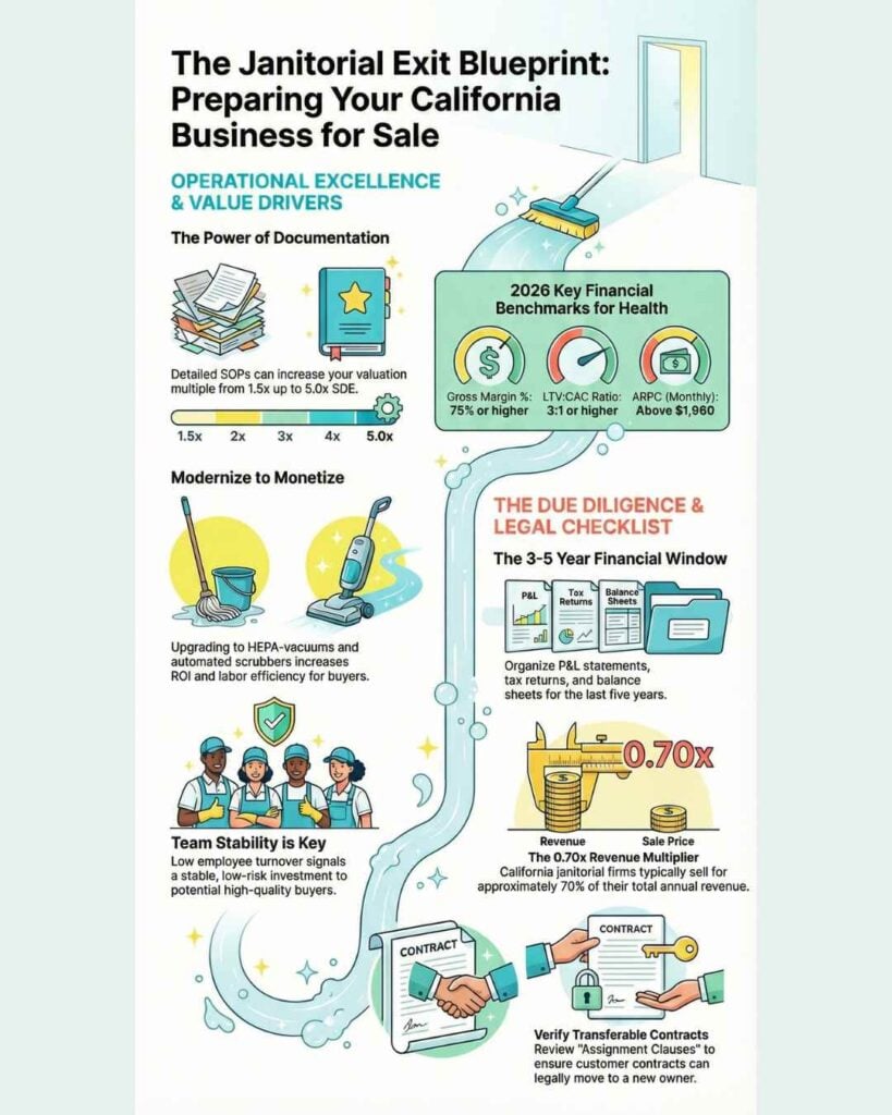 Infographics: How to prepare you janitorial business for sale in California