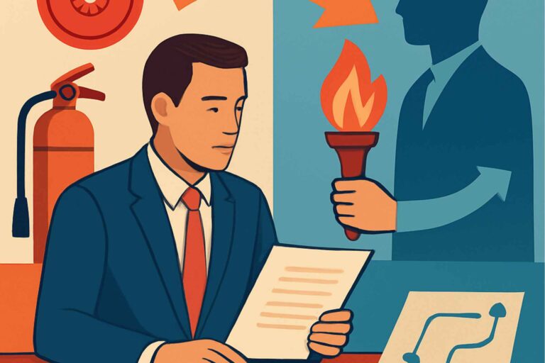 Digital art image that represent this topic: Closing & Transition Planning for a Fire & Life Safety Business
